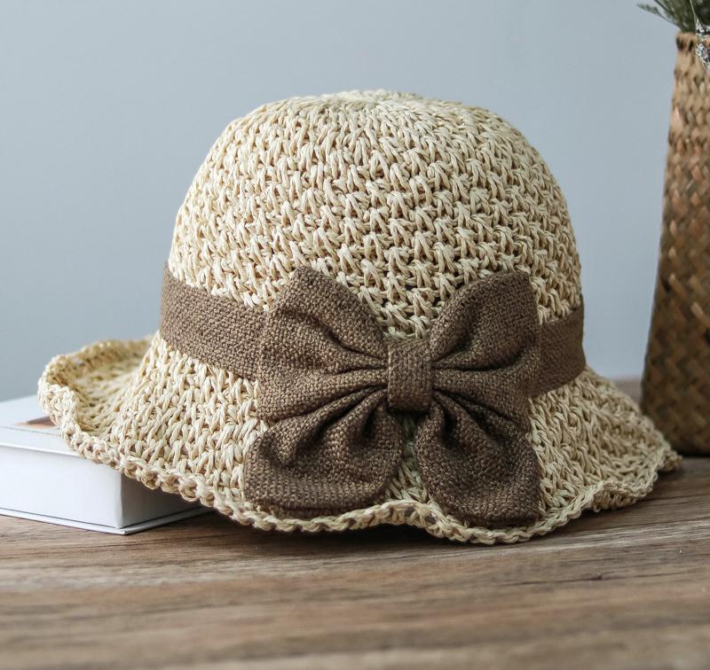 🔥✨Straw Hat with Retro Bow – Foldable & Breathable for Summer