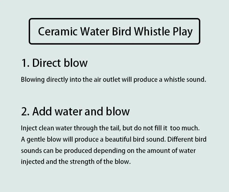 🐤 Ceramic Water Bird Whistle – Handcrafted, Realistic Chirping, Add Water to Sing (3PCS Set)