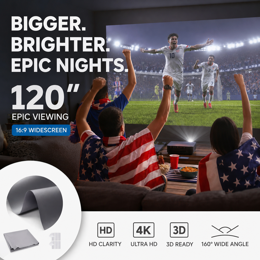 ⚽️World Cup Mega Sale - 50% OFF 🔥Backlit Projection Screen (16:9)🎥