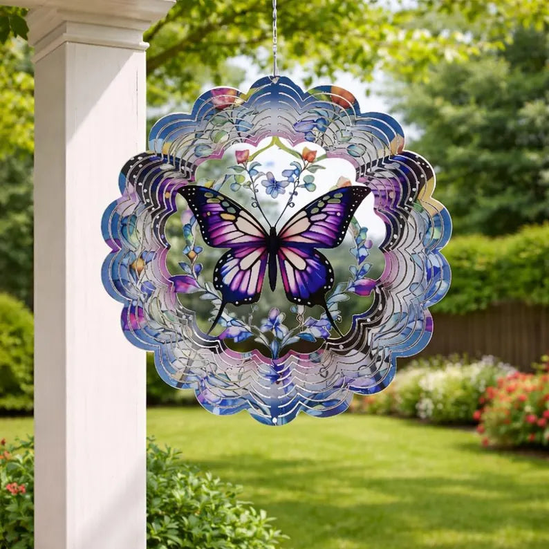 🦋Lucky Mandala Windmill – 3D Kinetic Art, Indoor/Outdoor, Stainless Steel