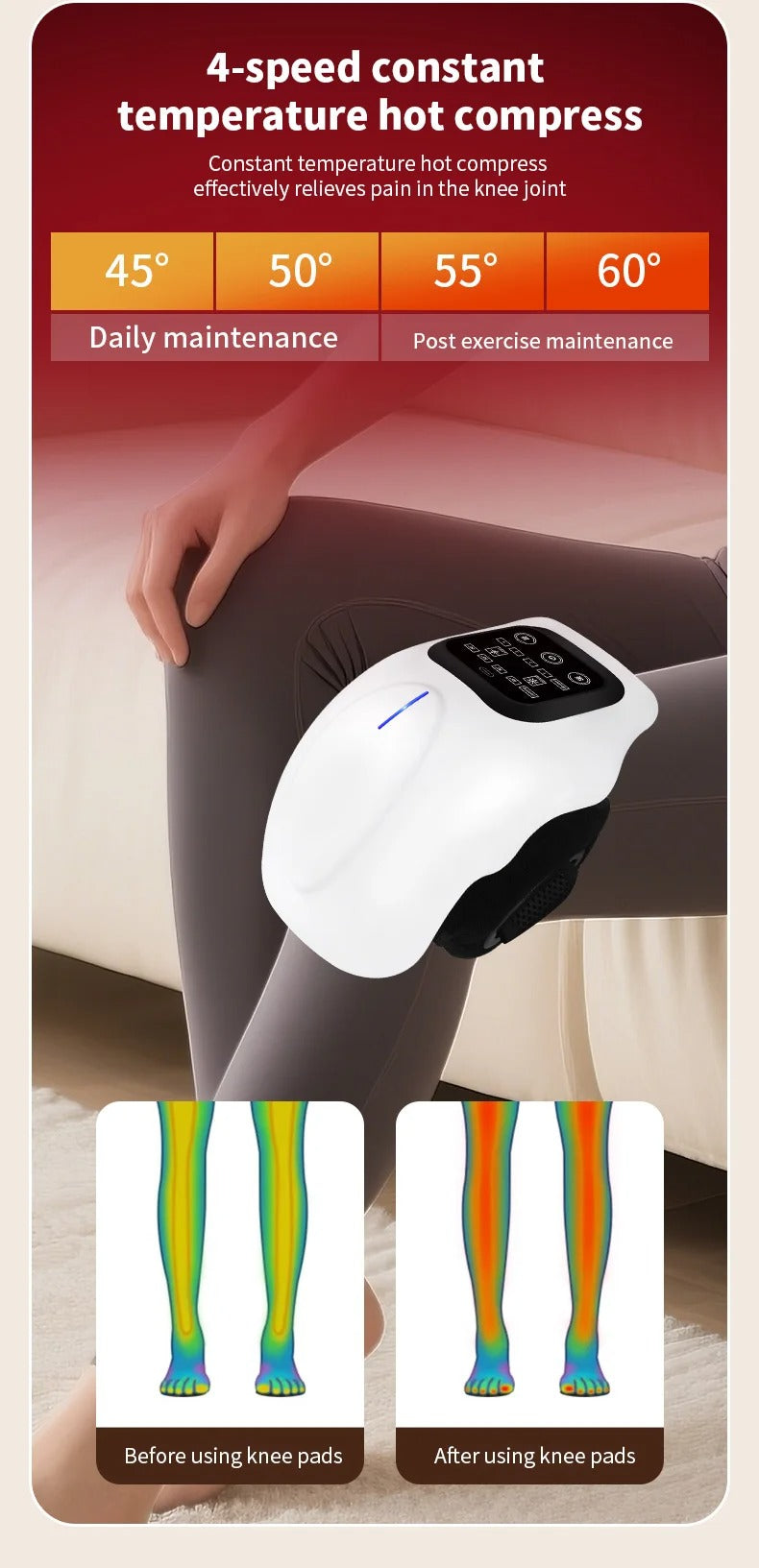 Multifunctional Smart Cordless Knee Massager Vibration Knee Relaxing Massage Machine Joint Knee Device Gifts for frinds
