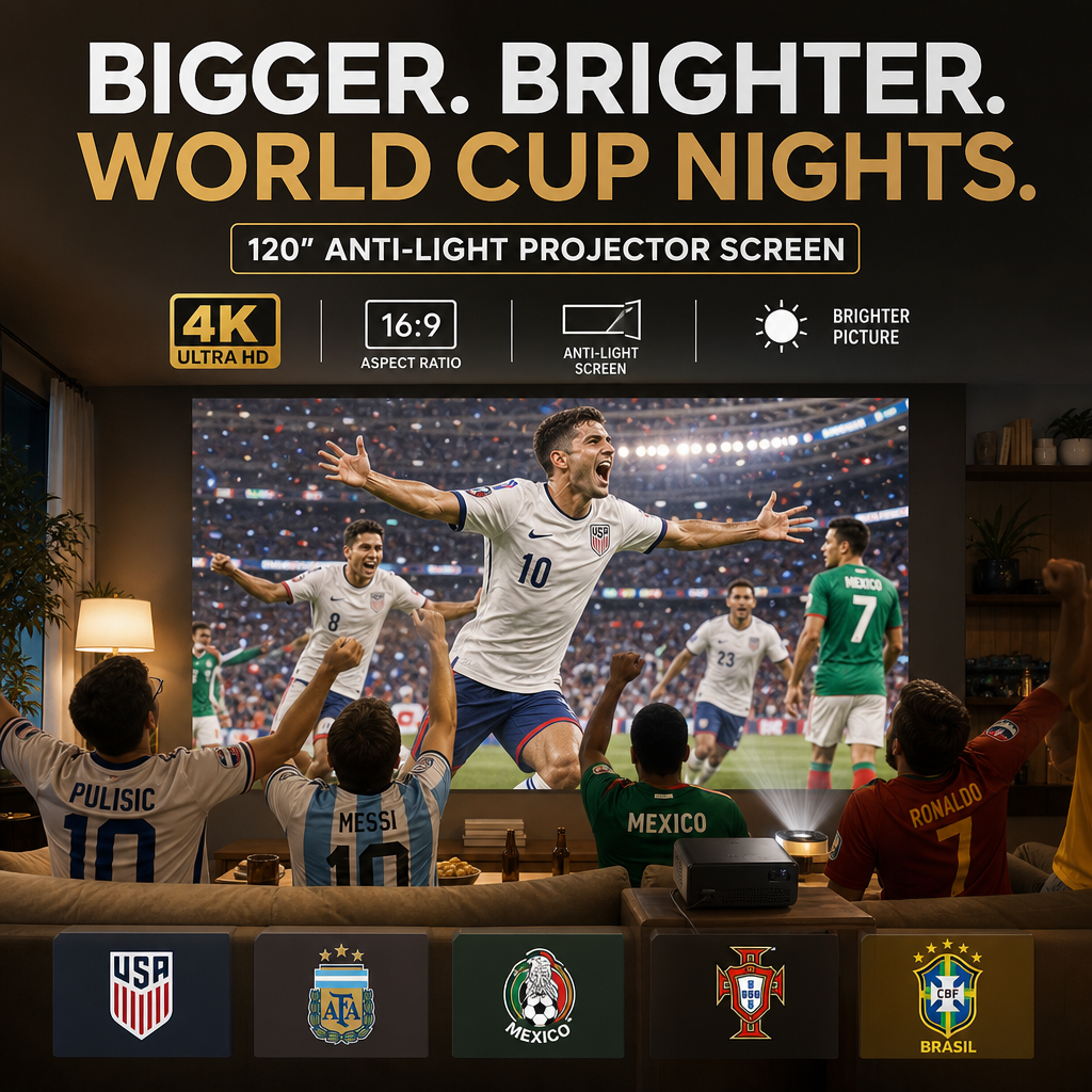 ⚽️World Cup Mega Sale - 50% OFF 🔥Backlit Projection Screen (16:9)🎥